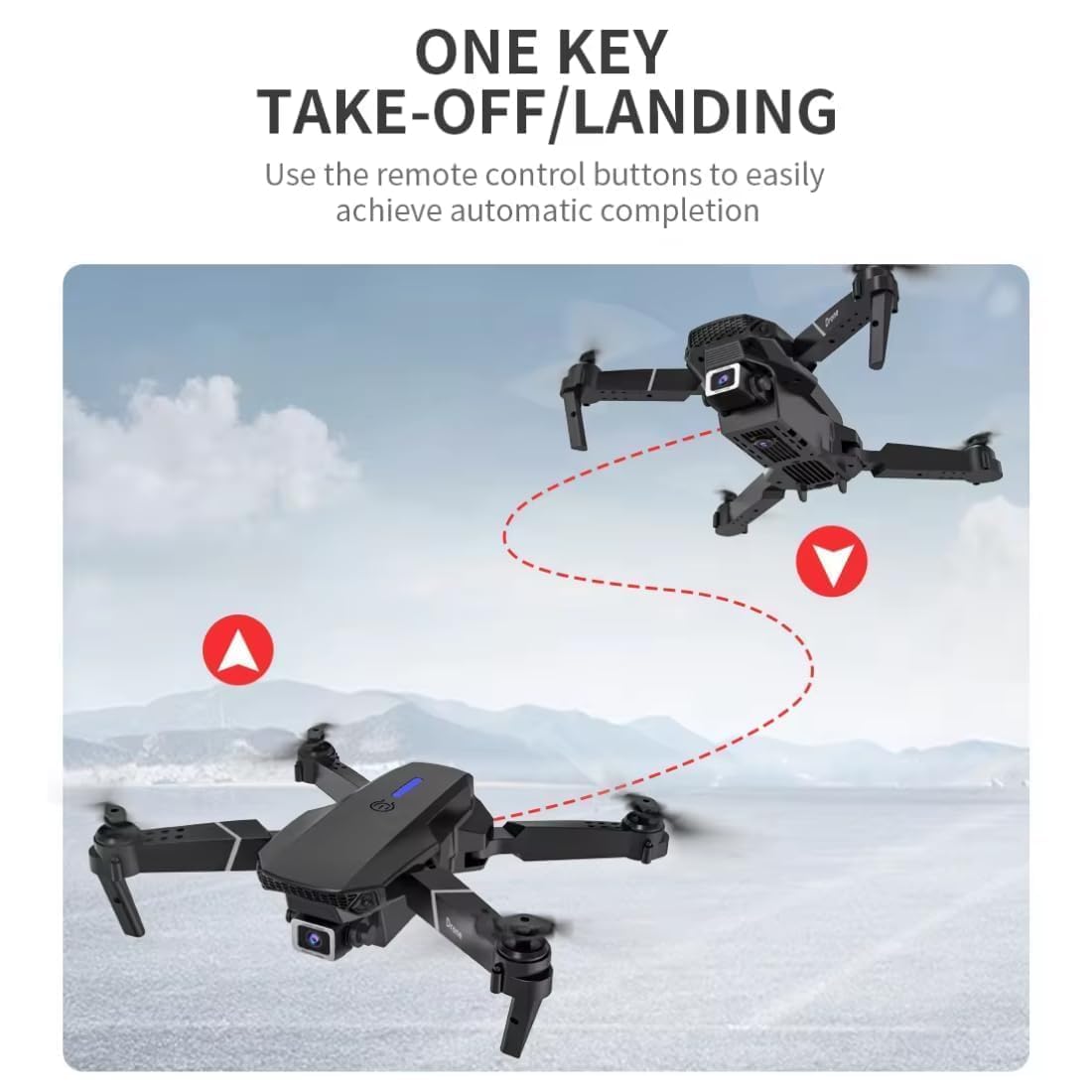 Drone with 1080P Camera for Beginners and Kids, Foldable Remote Control Drone with Voice Control, Gestures Selfie, Altitude Hold, One Key Start, 3D Flips, 2 Batteries.