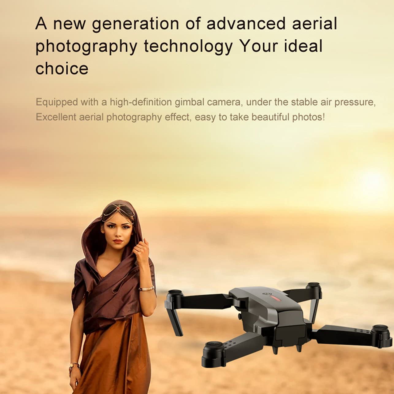 Drone with 1080P Camera for Beginners and Kids, Foldable Remote Control Drone with Voice Control, Gestures Selfie, Altitude Hold, One Key Start, 3D Flips, 2 Batteries.