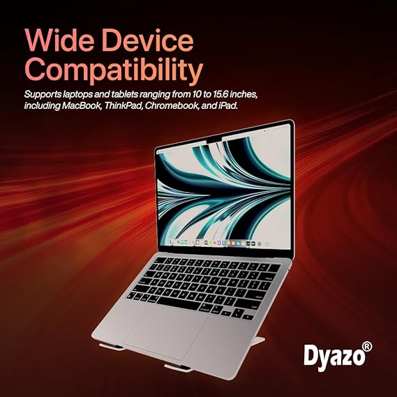6 Angles Adjustable Aluminum Ergonomic Foldable Portable Tabletop Laptop/Desktop Riser Stand Holder Compatible for MacBook, HP, Dell, & All Other Notebook (Silver)