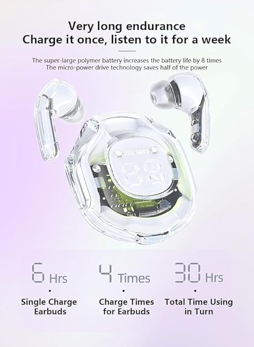 Ultrapods Pro Premium Noise Cancelling In Ear Earbuds, Led Display, Smart Touch Controls, And Long Battery Life - Sleek Design, Customizable Fit And Seamless Pairing (Black)